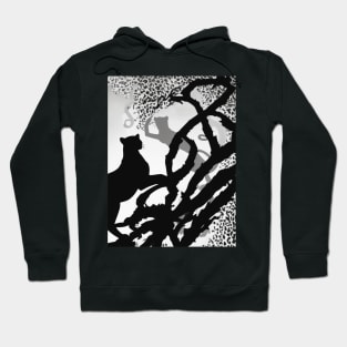 Leopard Shadow Silhouette Anime Style Collection No. 181 Hoodie